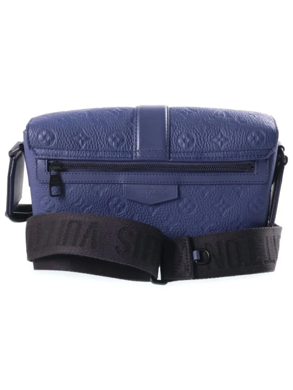 Louis Vuitton Monogram Taurillon S Cape Messenger Leather Shoulder Bag Navy